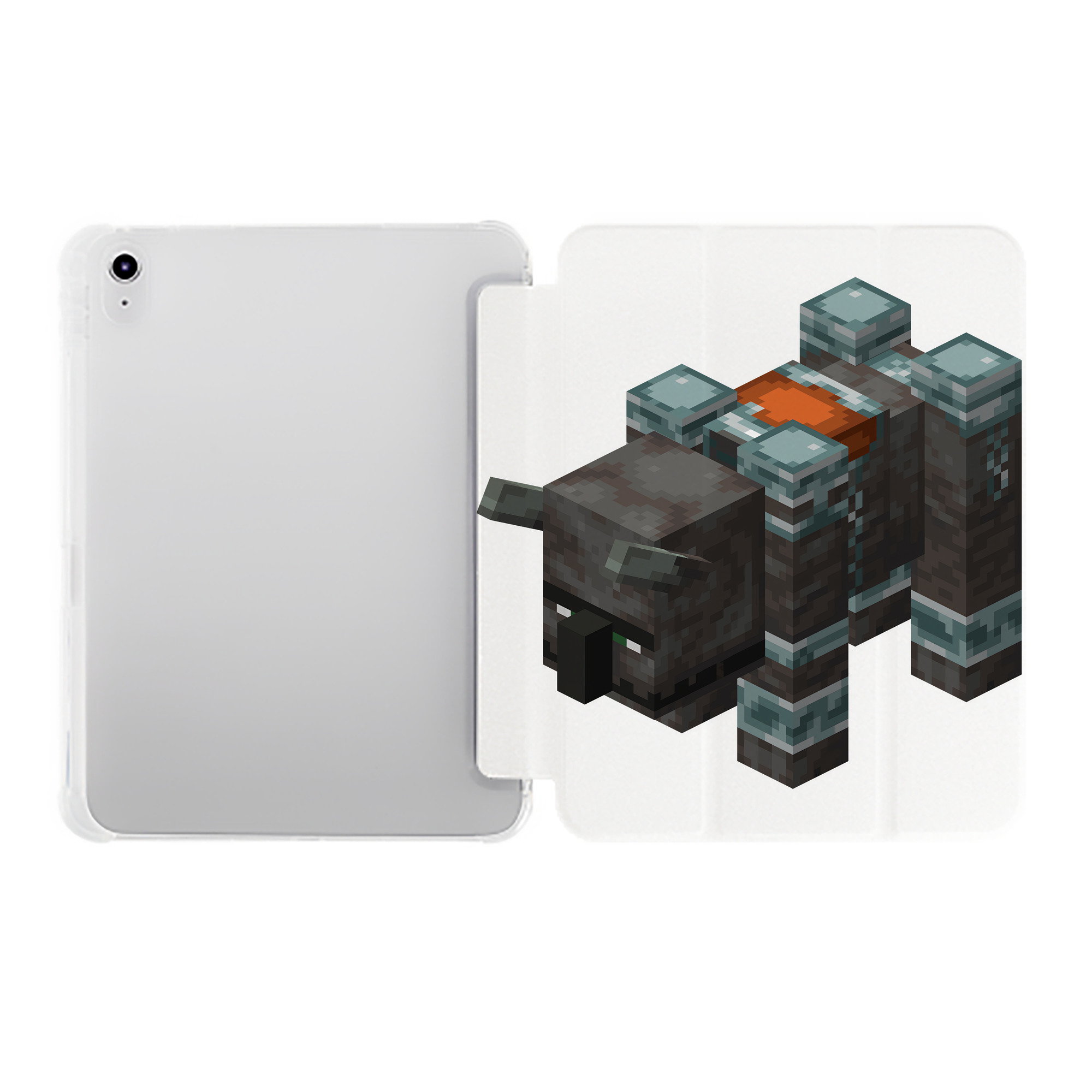 （画像用） マインクラフト ブロックの世界 Minecraft MC Block world IPad ケース ペン収納付き 三つ折りスタンド PUレザー×シリコン 対応機種9.5/10.5/10.9インチ